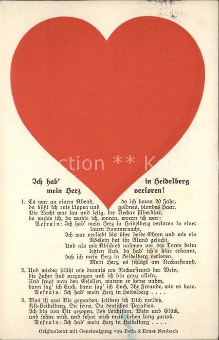 Poesie Gedicht Ich hab mein Herz in Heidelberg verlore