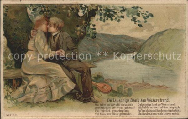 Poesie Gedicht Du lauschige Bank am Weserstrand