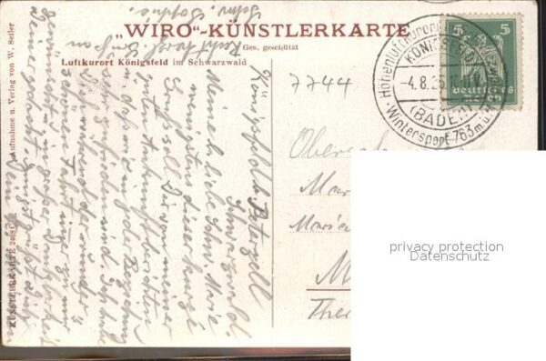 Verlag WIRO Wiedemann Nr. 2468C Königsfeld Schwarzwald – Bild 2