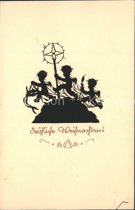 Scherenschnitt Schattenbildkarte Weihnachten