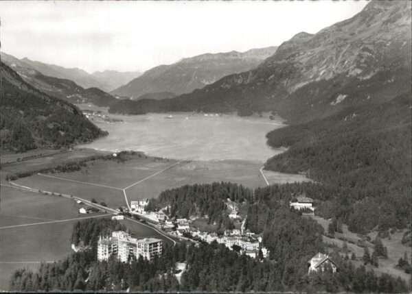 Sils Maria Graubuenden Fliegeraufnahme