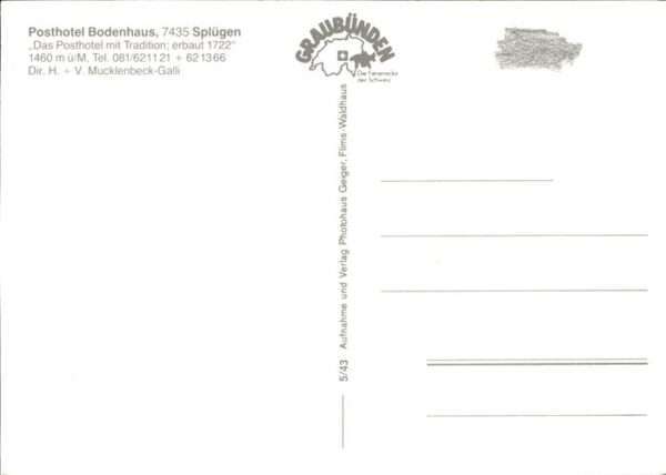 Spluegen GR Post Hotel Bodenhaus – Bild 2