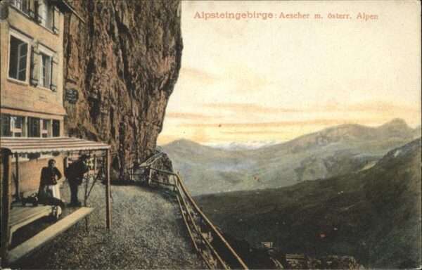 Aescher-Wildkirchli Blick auf österreich. Alpen