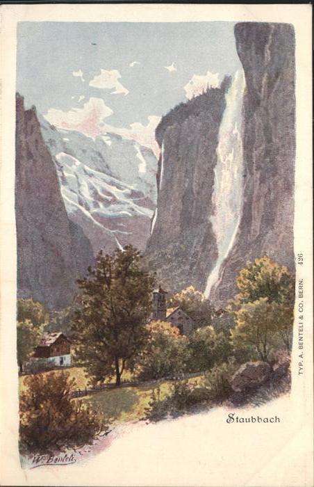 Lauterbrunnen BE Teilansicht Staubbach