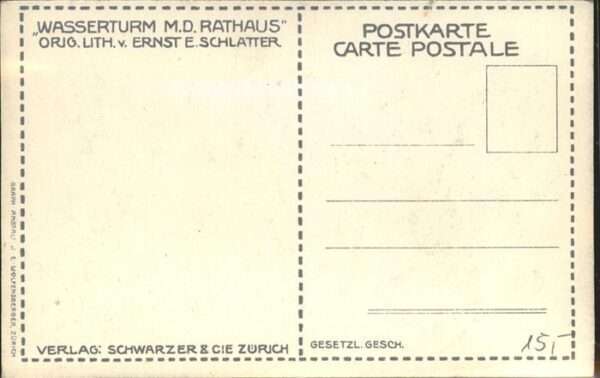 Zuerich Lithographie v. Ernst Schlatter:
Wasse – Bild 2
