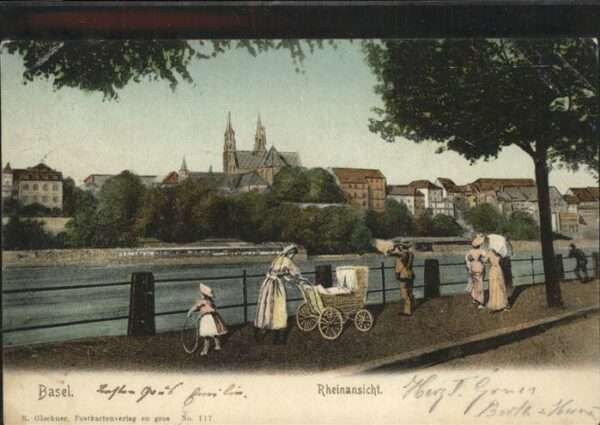 Basel BS Rheinansicht Kinderwagen