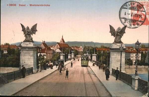 Basel BS Wettsteinbrücke Strassenbahn