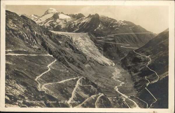 Rhonegletscher Glacier du Rhone Grimsel Fukastrasse