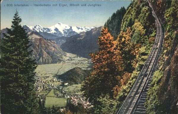 Interlaken BE Harderbahn Eiger Mönch Jungfrau