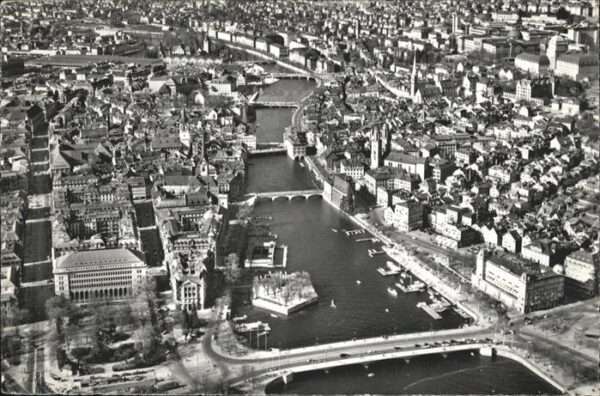 Zuerich Fliegeraufnahme Brücke
