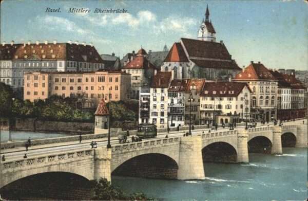 Basel BS Mittlere Rheinbrücke Strassenbahn