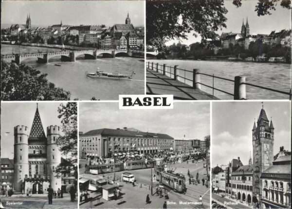 Basel BS Rathaus Mustermesse Strassenbahn Spalen