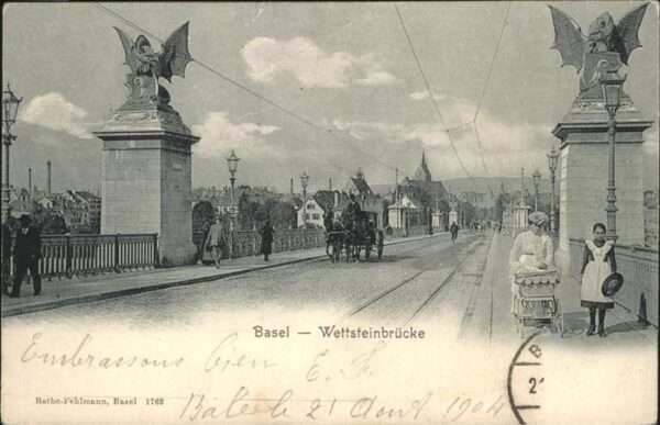 Basel BS Wettsteinbrücke Kutsche