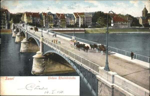 Basel BS Untere Rheinbrücke Kutsche