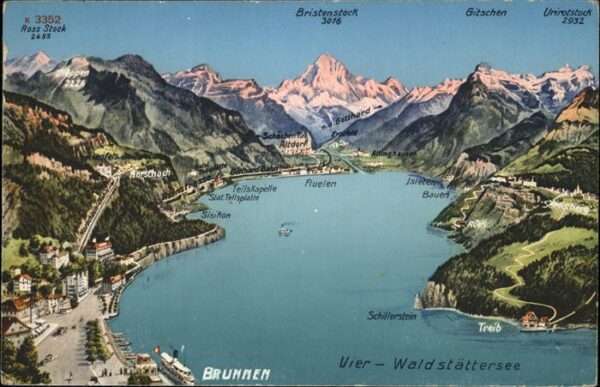 Brunnen SZ Vierwaldstättersee Fliegeraufnahme