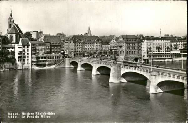 Basel BS mittlere Rheinbrücke Strassenbahn