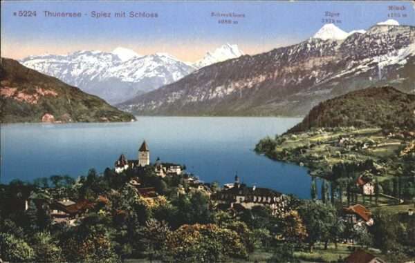 Spiez BE Schloss Eiger Mönch Schreckhorn