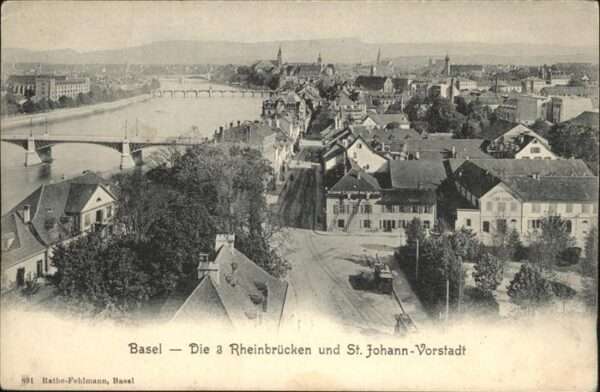 Basel BS 3 Rheinbrücken St Johann Vorstadt Stras
