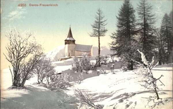Davos GR Kirche Schnee