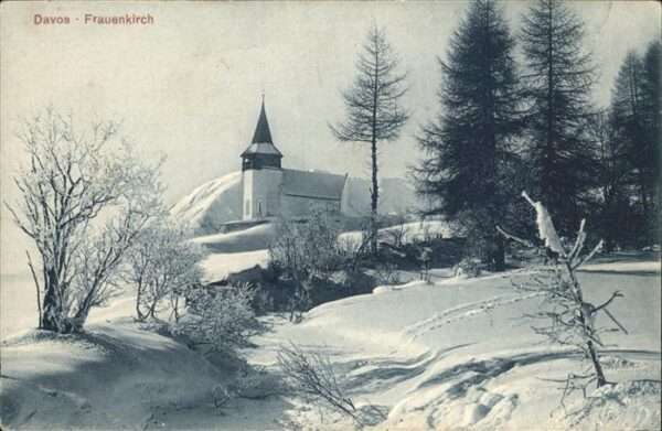 Davos GR Kirche Schnee