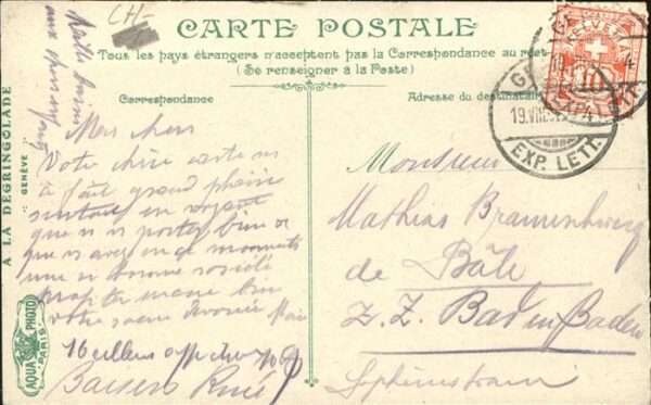 Geneve GE Strassenbahn Mont-Blanc, Hotel des Post – Bild 2