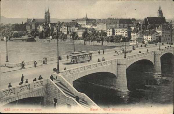 Basel BS Neue Rheinbrücke Strassenbahn, Rhein