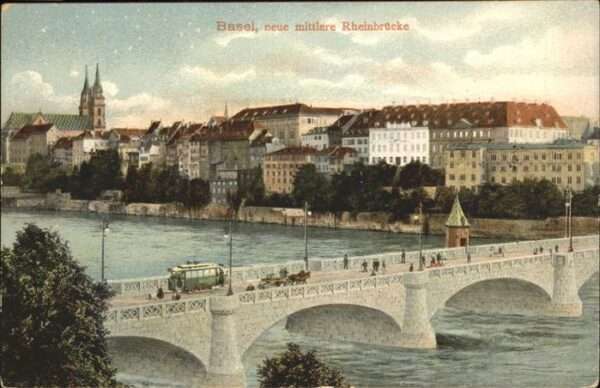 Basel BS Neue mittlere Rheinbrücke Strassenbahn,