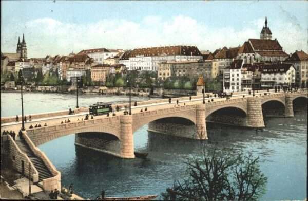 Basel BS mittlere Rheinbrücke Münster, Rhein, St