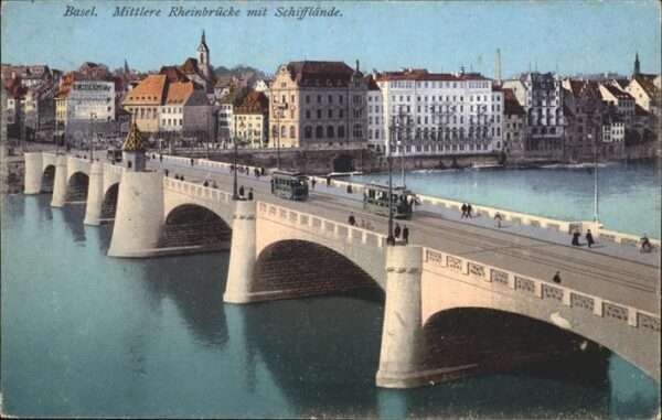 Basel BS Mittlere Rheinbrücke Schifflände