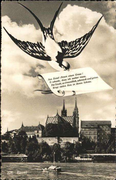 Basel BS Vogel mit Spruch