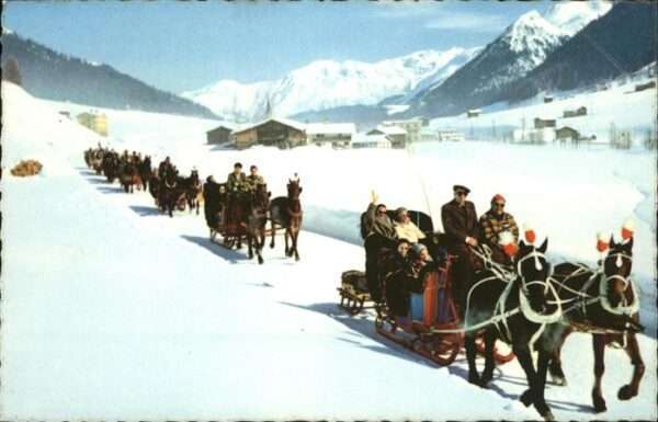 Davos GR Schlittenfahrt Kutschfahrt im Schnee