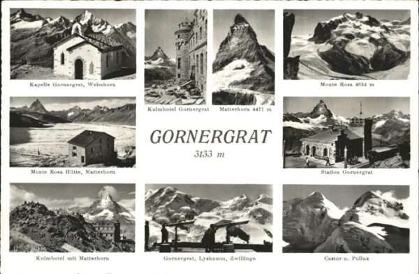 Gornergrat Zermatt Castor Pollux, Monte Rosa, Kulmhotel, K