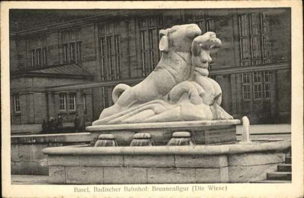 Basel BS Badischer Bahnhof Brunnenfigur die Wies