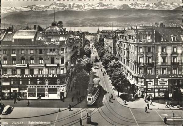 Zuerich Bahnhofstrasse Alpen, Strassenbahn