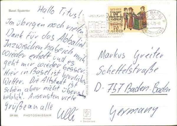 Basel BS Spalentor von oben – Bild 2