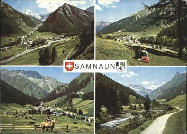Samnaun Dorf Wappen Tracht, Pferd, Muttler