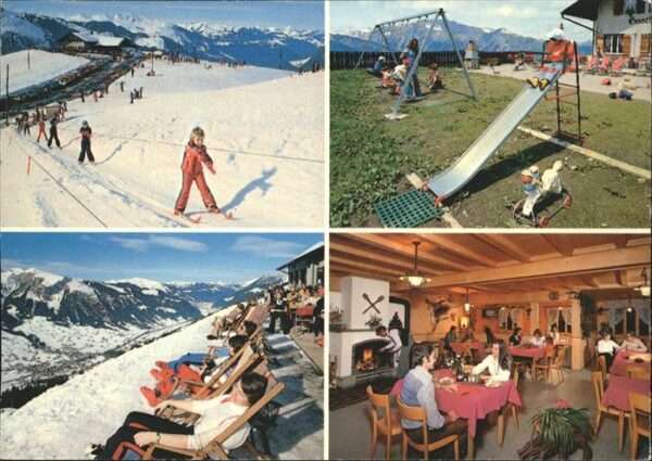 Lenk Simmental Gasthaus Bühlberg Werbung, Skifahrer, K