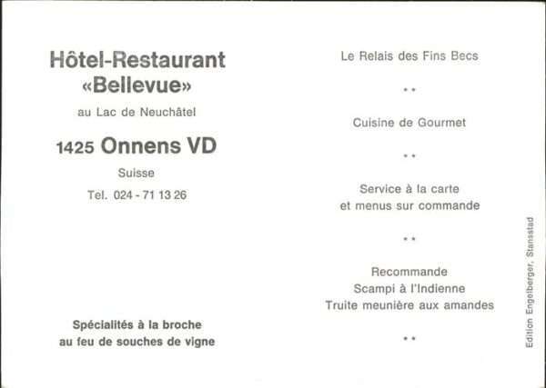 Onnens VD Hotel Restaurant Bellevue Lac Neuchatel – Bild 2