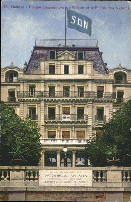 Geneve GE Plaque commemorative Wilson et le Palai