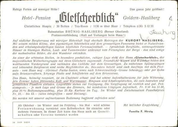 Bruenig BE Hotel Pension Gletscherblick Goldern-Ha – Bild 2