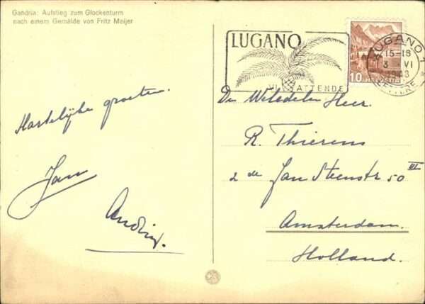 Gandria Lago di Lugano Aufstieg zum Glockenturm Gemälde Fritz – Bild 2
