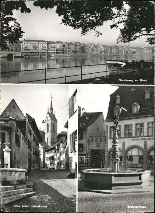 Basel BS Spazierweg am Rhein Peterskirche, Spale
