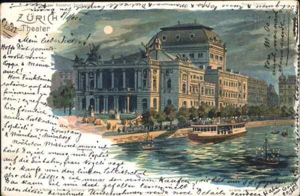 Zuerich Theater bei Nacht
