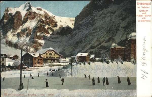 Grindelwald Winter Eisbahn, Hotel Bären, Wetterhorn