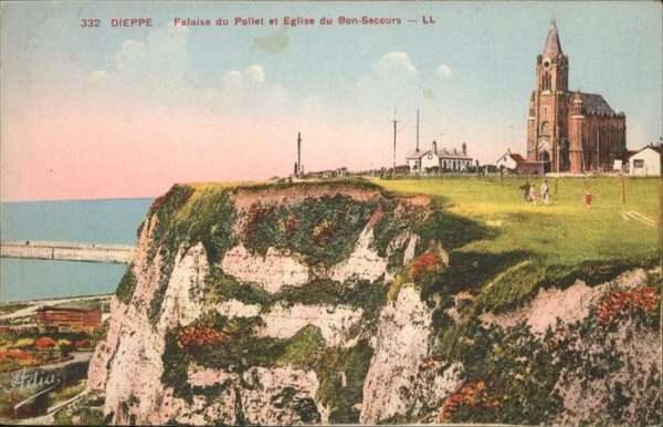 Dieppe 76 Falaise du Pollet Eglise Bon Secours