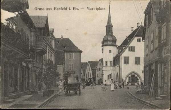 Benfeld  Bas-Rhin Marktplatz Kutsche