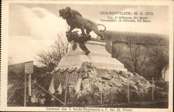 Saint-Privat Largentiere Denkmal 3 Garde regiments