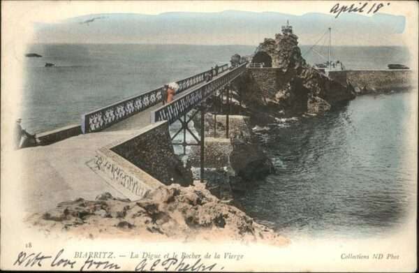 Biarritz Pyrenees Atlantiques Digue Rocher Vierge