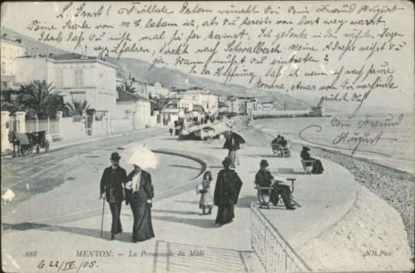 Menton Alpes Maritimes Promenade Midi