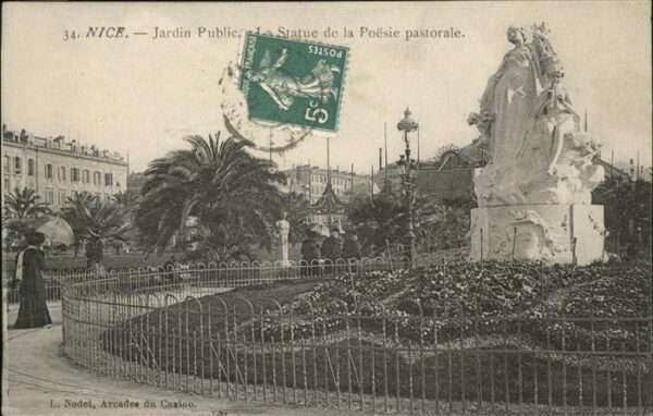 Nice Alpes Maritimes Jardin Public Statue Poesie pastorale